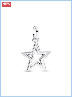 Sterling Silver Star Bead Charm for Women Bracelets